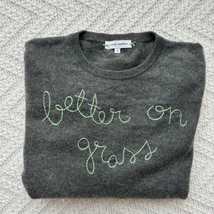 Lingua Franca embroidered cashmere sweater s